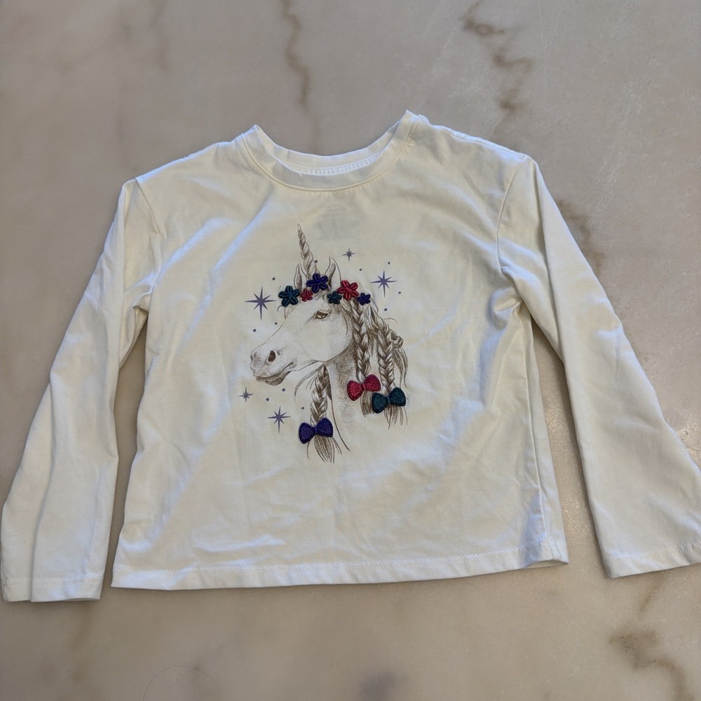 Member's Mark Girls Unicorn Long Sleeve Shirt Embellished Size XS (4/5).